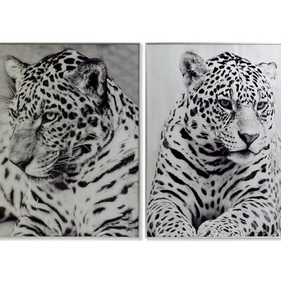 QUADRO IN VETRO 100X2,5X100 LEOPARDO 2 ASSORTIMENTI. CU193080