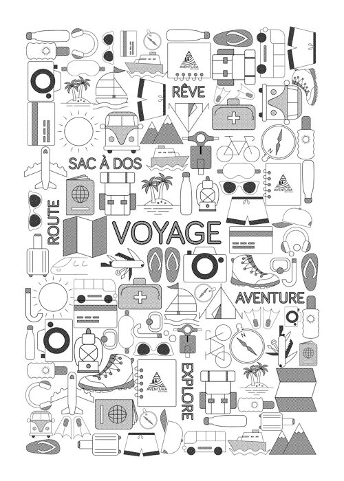 Affiche univers du voyage