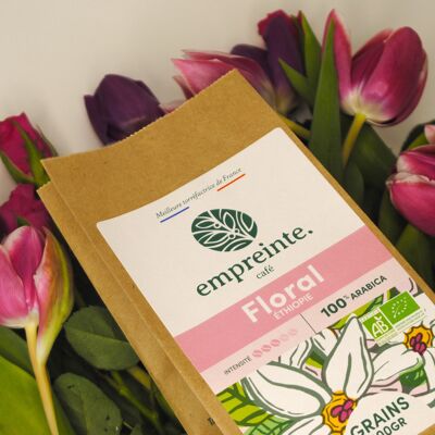 Caffè biologico 200g chicchi - Floreale - impronta.