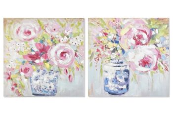 TOILE DE PIN TABLEAU 80X3X80 VASE 2 ASSORTIS. CU193173 1