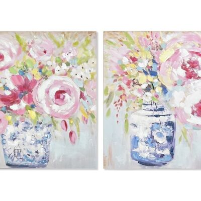 PINE CANVAS PICTURE 80X3X80 VASE 2 ASSORTMENTS. CU193173