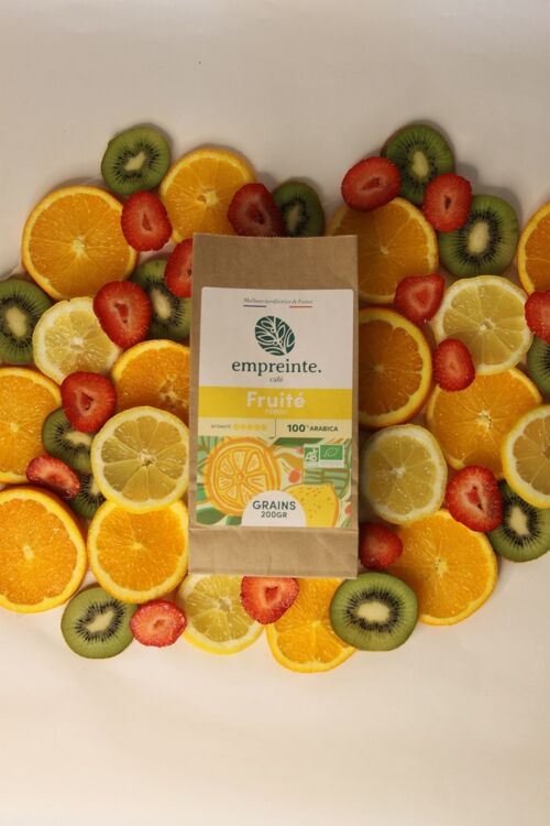 Café Bio 1Kg grains - Fruité - empreinte.