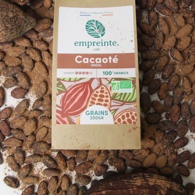Caffè biologico 1Kg in grani - Cacao - impronta.