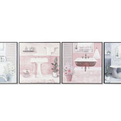 PICTURE PS CANVAS 60X2,6X60 FRAMED BATHROOM 4 ASSORTMENTS. CU193259