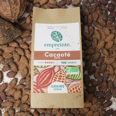 Bio-Kaffee 200g Bohnen - Kakao - Aufdruck.