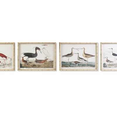 IMAGE VERRE BAMBOU 60X2,8X45 OISEAUX 4 ASSORTIMENTS. CU193362