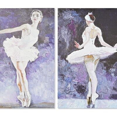 TABLEAU SUR TOILE 40X1,8X60 DANSEUSE 2 ASSORTIS. CU193733