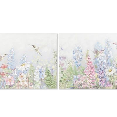 TABLEAU SUR TOILE MDF 100X3X70 FLEURS 2 ASSORTIS. CU194036