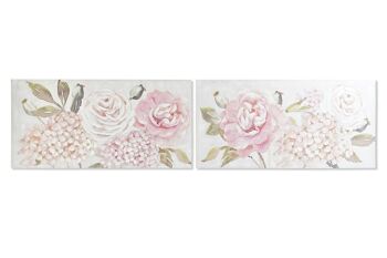 TABLEAU TOILE SAPIN 120X3X60 FLEURS 2 ASSORTIS. CU194775 1