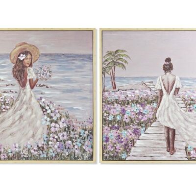 TABLEAU SUR TOILE PS 100X4X100 BEACH GIRL 2 ASSORTIS. CU194778