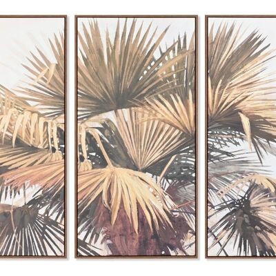 PICTURE SET 3 PS CANVAS 180X4X120 PALM TREE FRAMED CU201376