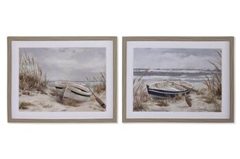 IMAGE LIENZO PS 53X3X43 BATEAU ENCADRÉ 2 ASSORTIS. CU201393 1