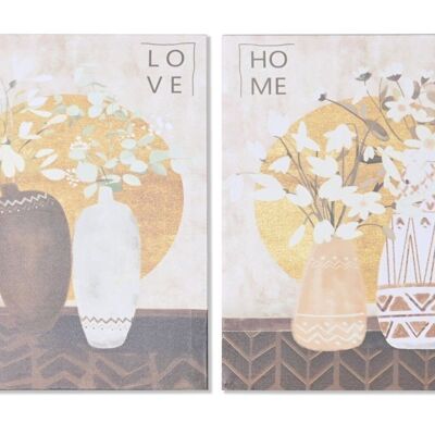 PINE CANVAS PICTURE 40X1,8X50 VASES 2 ASSORTED. CU201517