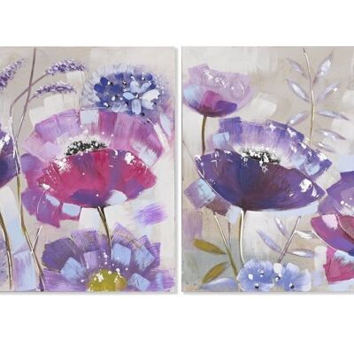 QUADRO PINO TELA 80X3,5X80 PAPAVERI 2 ASSORTITI. CU201566