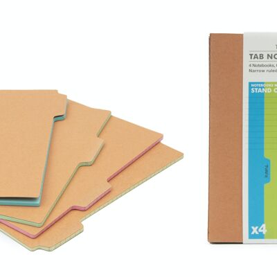 Kraft-Tab-Notizbücher A6 (4er-Set)