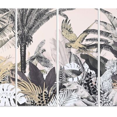 TABLEAU SET 4 TOILE MDF 160X3,8X100 TROPICAL CU201609