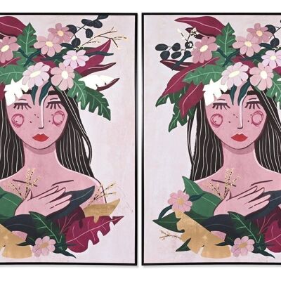 PICTURE PS CANVAS 103X4,5X143 GIRL FLOWERS 2 ASSORTMENTS. CU201644