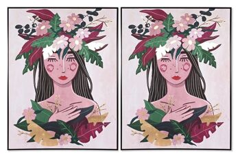 IMAGE PS TOILE 103X4,5X143 FILLE FLEURS 2 ASSORTIMENTS. CU201644 1