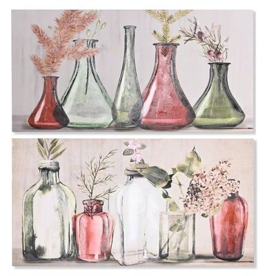 TABLEAU TOILE MDF 120X2,8X60 VASES 2 ASSORTIMENTS. CU201668