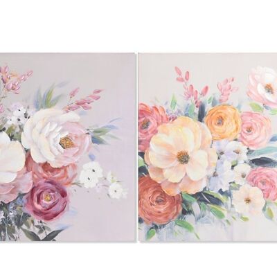 TABLEAU SUR TOILE MDF 80X2,8X80 FLEURS 2 ASSORTIS. CU201669