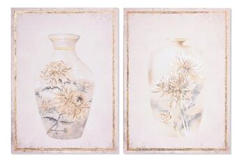 TABLEAU TOILE MDF 50X1,8X70 VASE 2 ASSORTIS. CU201673 1