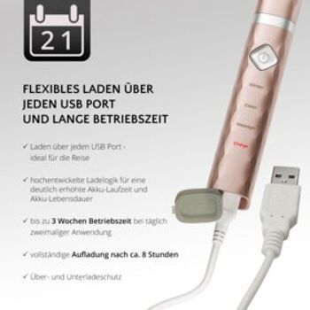 FLASH TRAVEL - Brosse à dents sonique USB rose 4