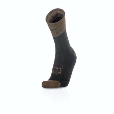 Braune Trunk-Socken aus Merinowolle mit hohem Schnitt