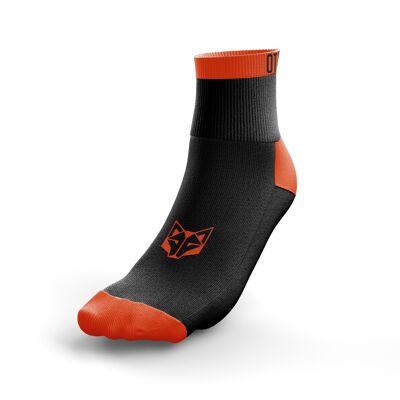 Niedrig geschnittene Multisport-Socken in Schwarz und Fluo-Orange