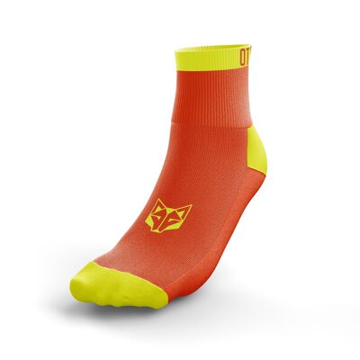 Calzini multisport a taglio basso arancione fluo e giallo fluo