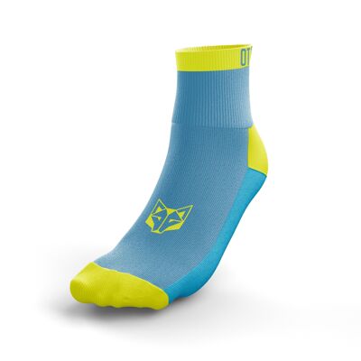 Niedrig geschnittene Multisport-Socken in Hellblau und Gelb