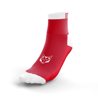 Rot-weiße, niedrig geschnittene Multisport-Socken