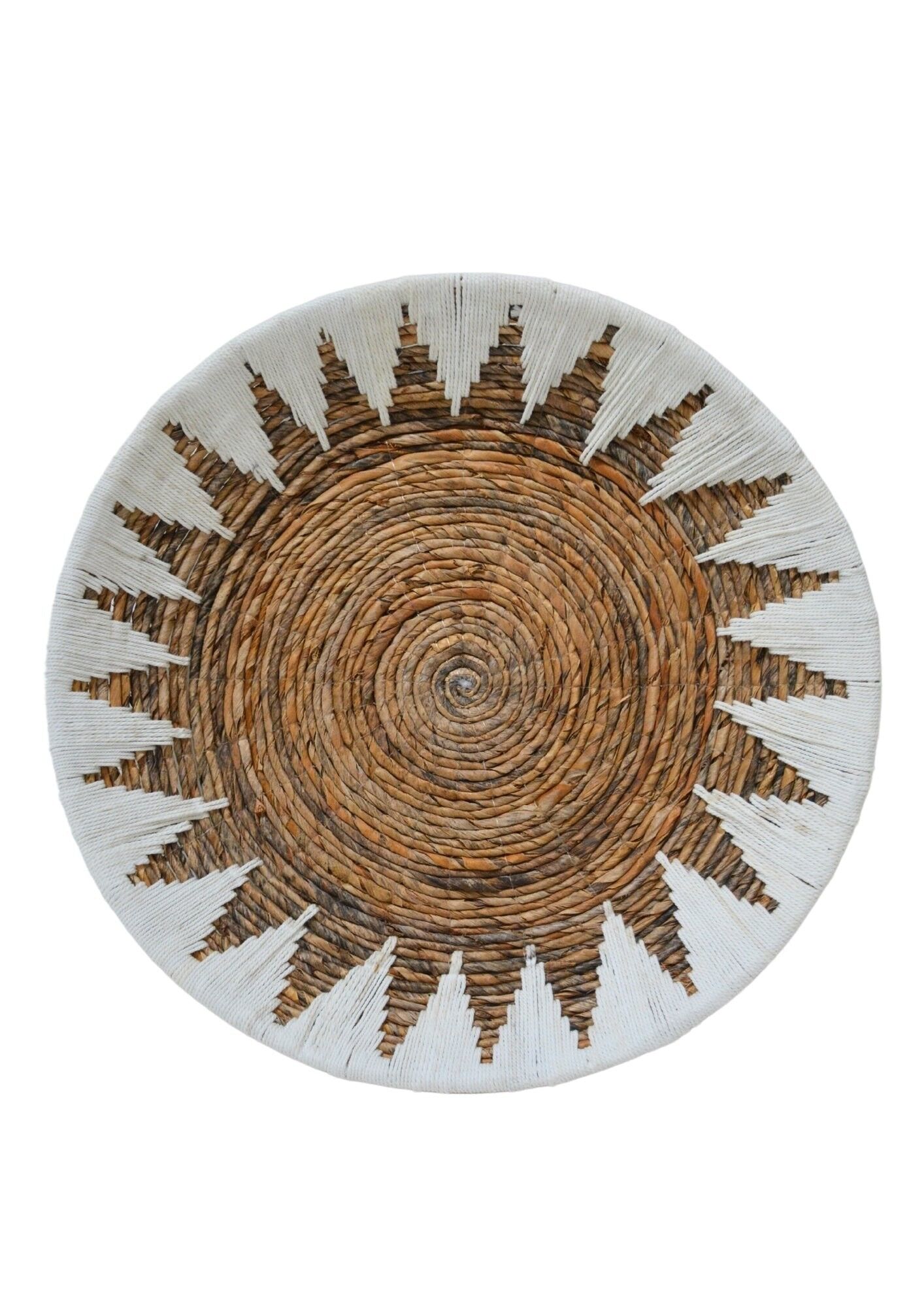 Wall Decor Plate - Natural White - Round - The Bamboo Star Plate - XL - Hippie Monkey