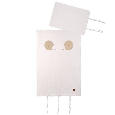 Fundas de almohada para ropa de cama infantil MOUSE White & Beige