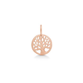 Pendentif arbre de vie plaqué or rose 1