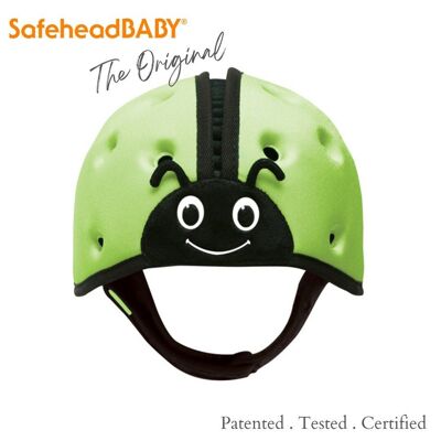Casco morbido SafeheadBABY per bambini che imparano a camminare Caschi di sicurezza per bambini - Verde coccinella