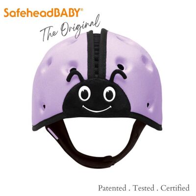 SafeheadBABY Soft Helmet for Babies Learning to Walk Baby Safety Helmets - Ladybird Purple