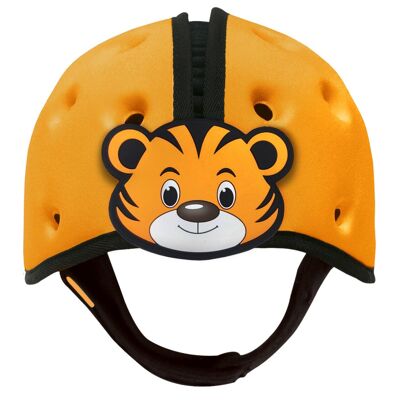 Casco de seguridad para bebé, casco suave ultraligero para gatear, caminar, tigre naranja