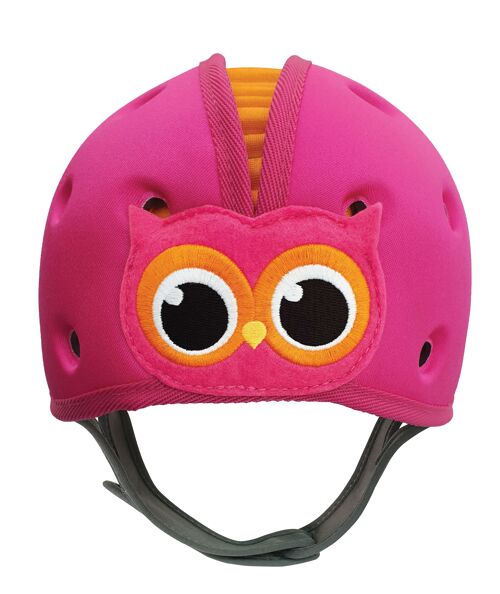 Baby Safety Helmet Ultra-Lightweight Soft Baby Helmet for Crawling Walking Owl Pink Orange