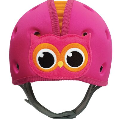 Casco de seguridad para bebé, casco para bebé para gatear, caminar, cascos suaves ultraligeros para bebé, búho, rosa, naranja