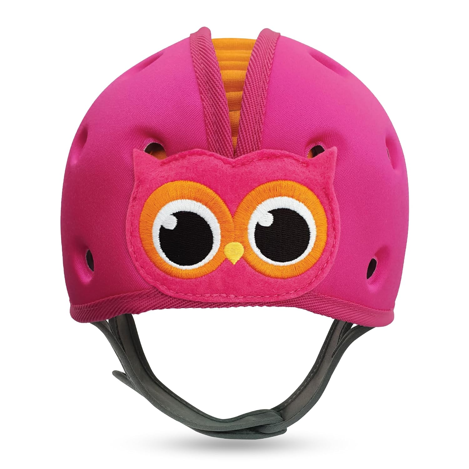 Baby Head Protector Helmet – Lightweight & Breathable Safety Headgear for Crawling & Walking, 7–24 Months – Owl Pink Orange | SafeheadBABY
