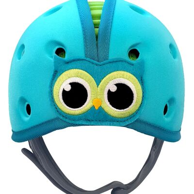 Casco de seguridad para bebé, casco para bebé para gatear, caminar, cascos suaves ultraligeros para bebé, búho, azul, verde