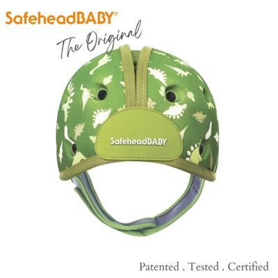SafeheadBABY - Casco morbido per bambini che imparano a camminare - Dino Green