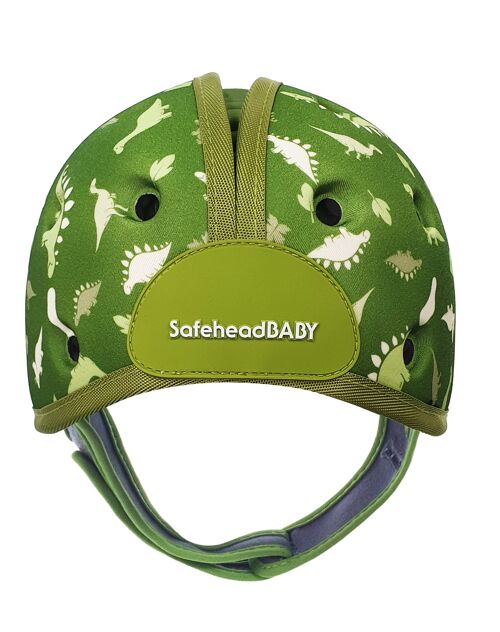 Baby Safety Helmet Ultra-Lightweight Soft Baby Helmet for Crawling Walking Dino Green