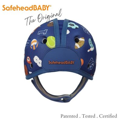 SafeheadBABY - Casco morbido per bambini che imparano a camminare - Blu sportivo