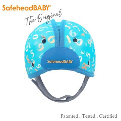 SafeheadBABY - Casco morbido per bambini che imparano a camminare - Numeri blu