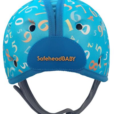 Baby Safety Helmet Ultra-Lightweight Soft Baby Helmet for Crawling Walking Numbers Blue