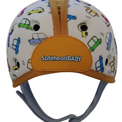 Casco de seguridad para bebé, casco suave ultraligero para gatear, coches para caminar, color naranja