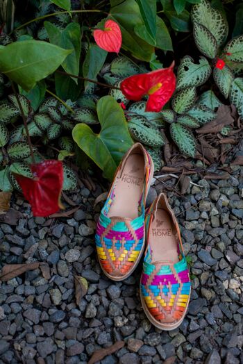 Sandales Huarache en cuir faites à la main pour femmes | Bronzage et couleurs 1