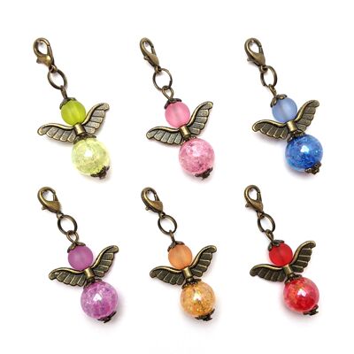 Guardian Angel "Xenia" keychains, set of 6, bronze color