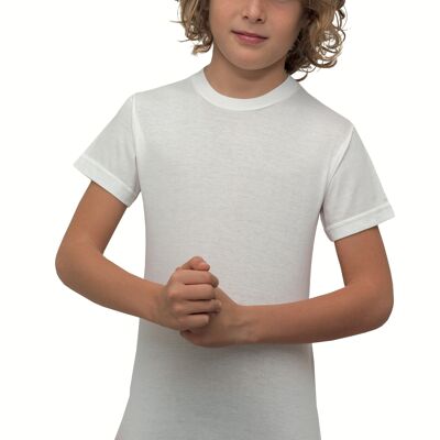 Short-sleeved shirt for boys in 100% cotton Jersey - Made in Italy